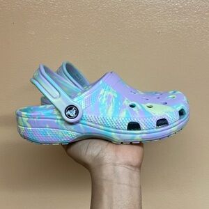 Crocs Classic Marbled Clog “Purple Blue Yellow”